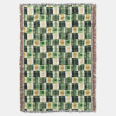 Smaragd-Patchwork-Kariert Decke (Vorderseite Vertikal)