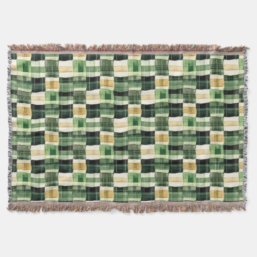 Smaragd-Patchwork-Kariert Decke (Vorderseite)