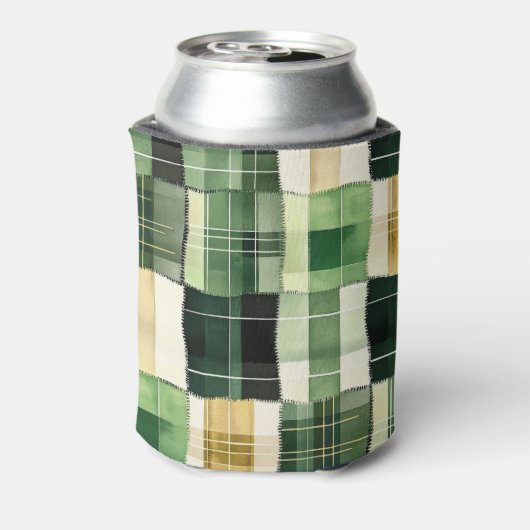 Smaragd-Patchwork-Kariert Dosenkühler (Kanne Rückseite)