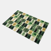 Smaragd-Patchwork-Kariert Fußmatte (Schrägansicht)