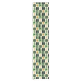 Smaragd-Patchwork-Kariert Kurzer Tischläufer (Vorderseite)