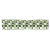 Smaragd-Patchwork-Kariert Kurzer Tischläufer (Horizontal)