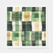 Smaragd-Patchwork-Kariert Serviette (Vorderseite)