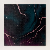 Smaragd-Roségold-Galaxie-Marmor-Muster Puzzle (Horizontal)