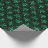 Smaragd-Schneeflocken-Kunst Geschenkpapier (Ecke)