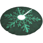 Smaragd-Schneeflocken-Kunst Polyester Weihnachtsbaumdecke (Schrägansicht)