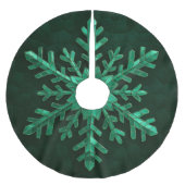 Smaragd-Schneeflocken-Kunst Polyester Weihnachtsbaumdecke (Vorderseite)