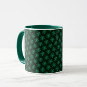 Smaragd-Schneeflocken-Kunst Tasse (Vorderseite Links)