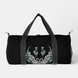 Smaragd-Schwan-Paar | Luxusschmuck Duffle Bag