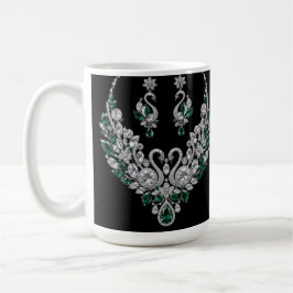 Smaragd-Schwan-Paar | Luxusschmuck Kaffeetasse