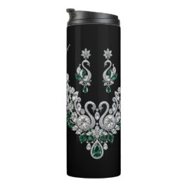 Smaragd-Schwan-Paar | Luxusschmuck Thermosbecher