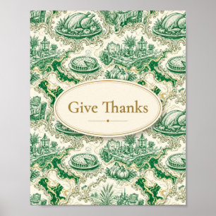 Smaragd-Toile-Thanksgiving-Kunstprint Poster