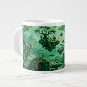 Smaragd-Träume Surrealistische Landschaft Grüntöne Jumbo-Tasse