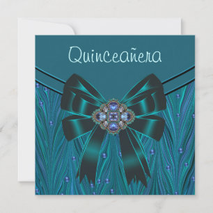 Smaragd Türkis Blau Quinceanera Einladung