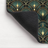 Smaragd- und Gold-Art-Deco-Muster Mousepad (Ecke)