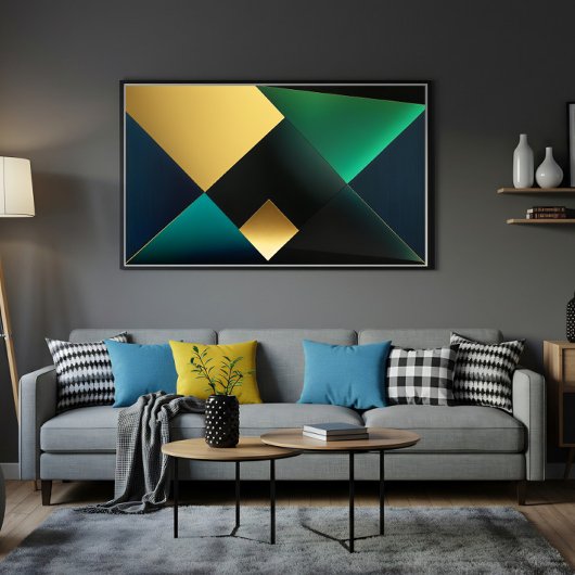 Smaragd- und Gold-Geometrie-Harmonie Poster