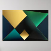 Smaragd- und Gold-Geometrie-Harmonie Poster (Vorne)