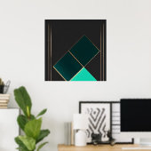Smaragd- und Gold-Minimalismus Poster (Heimbüro)