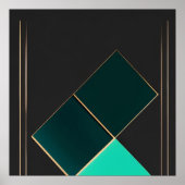 Smaragd- und Gold-Minimalismus Poster (Vorne)