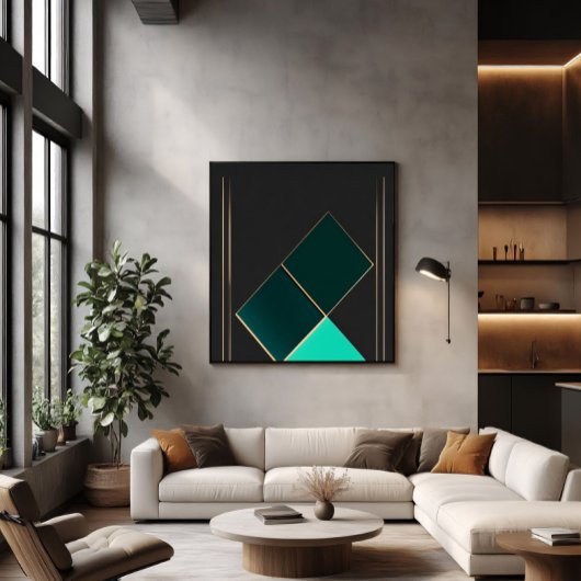 Smaragd- und Gold-Minimalismus Poster