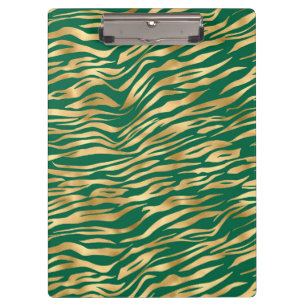Smaragd und Gold Safari-Serie Design 2 Klemmbrett