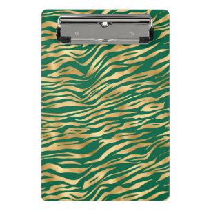 Smaragd- und Gold-Safari-Serie Design 2 Mini Klemmbrett