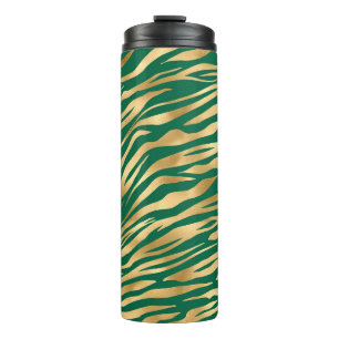 Smaragd- und Gold-Safari-Serie Design 2 Thermosbecher
