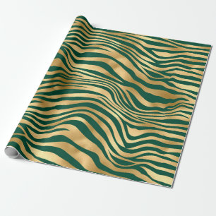 Smaragd- und Gold-Safari-Serie Design 4 Geschenkpapier