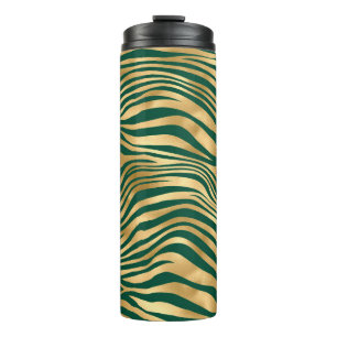 Smaragd- und Gold-Safari-Serie Design 4 Thermosbecher
