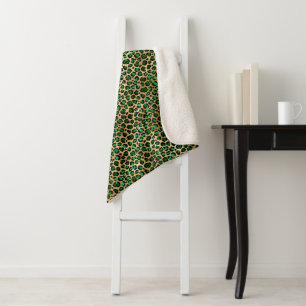 Smaragd- und Gold-Safari-Serie Design 8 Sherpadecke