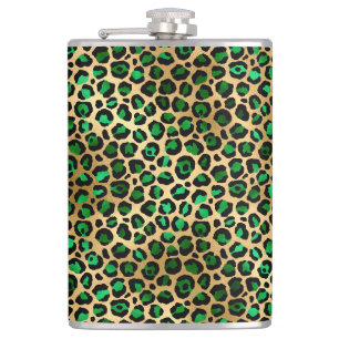 Smaragd- und Gold-Safari-Serien-Design 8 Flachmann
