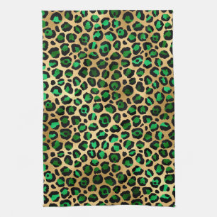 Smaragd- und Gold-Safari-Serien-Design 8 Geschirrtuch