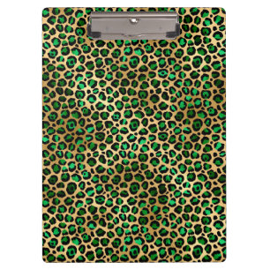 Smaragd- und Gold-Safari-Serien-Design 8 Klemmbrett