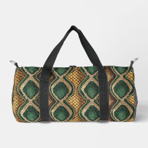 Smaragd- und Golddiamant-Schlangenhaut-Musterdesig Duffle Bag