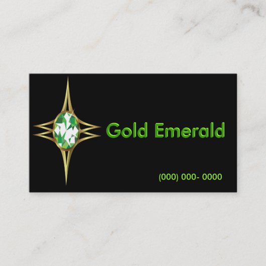 Smaragd-und Goldlogo-Visitenkarte Visitenkarte (Vorderseite)