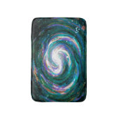 Smaragd und Lila Galaxie Badematte (Vorderseite Vertikal)