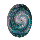 Smaragd und Lila Galaxie Dartscheibe (Vorderseite Links)