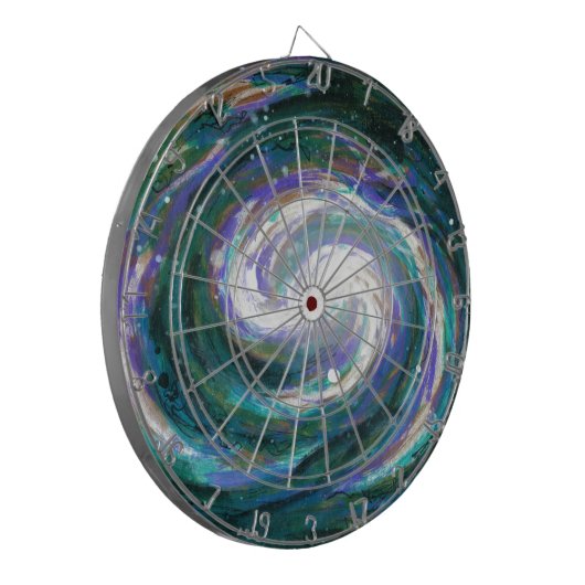Smaragd und Lila Galaxie Dartscheibe (Vorderseite Links)