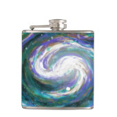 Smaragd und Lila Galaxie Flachmann (Vorderseite)