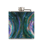 Smaragd und Lila Galaxie Flachmann (Rückseite)