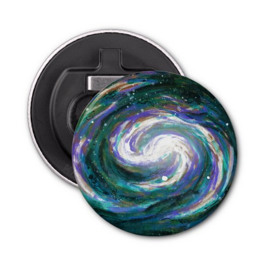 Smaragd und Lila Galaxie Flaschenöffner (Vorderseite)