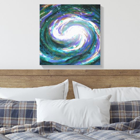Smaragd und Lila Galaxie Leinwanddruck (Insitu (Schlafzimmer))