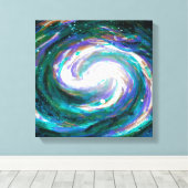 Smaragd und Lila Galaxie Leinwanddruck (Insitu (Holzboden))