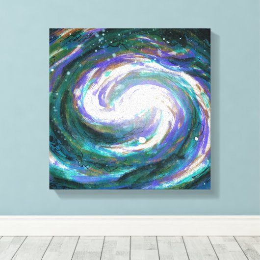 Smaragd und Lila Galaxie Leinwanddruck (Insitu (Holzboden))