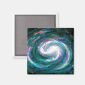 Smaragd und Lila Galaxie Magnet (Vorderseite/Rückseite)