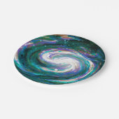 Smaragd und Lila Galaxie Pappteller (Schrägansicht)