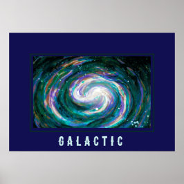 Smaragd und Lila Galaxie Poster