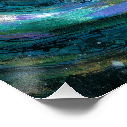 Smaragd und Lila Galaxie Poster (Ecke)