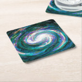 Smaragd und Lila Galaxie Rechteckiger Pappuntersetzer (angewinkelt)