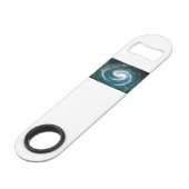 Smaragd und Lila Galaxie Speedflaschenöffner (Rückseite Schrägansicht)